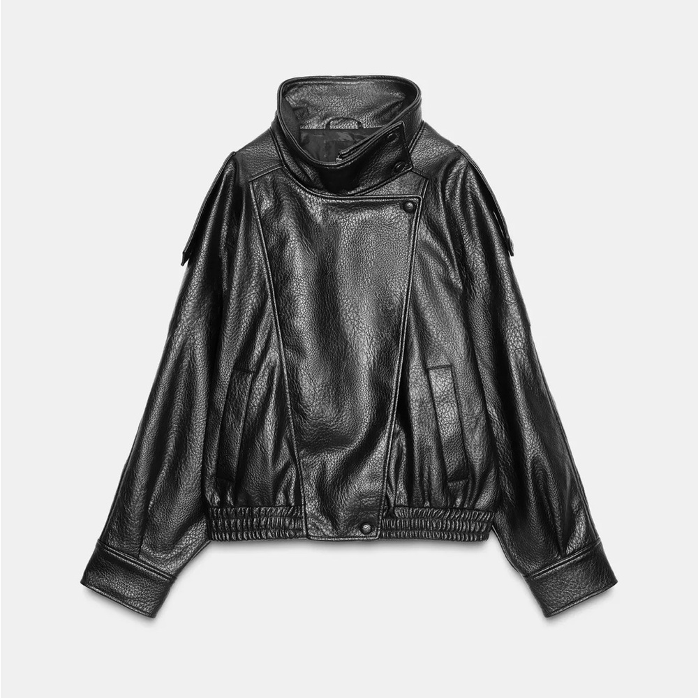Women's Black Faux Leather Jacket